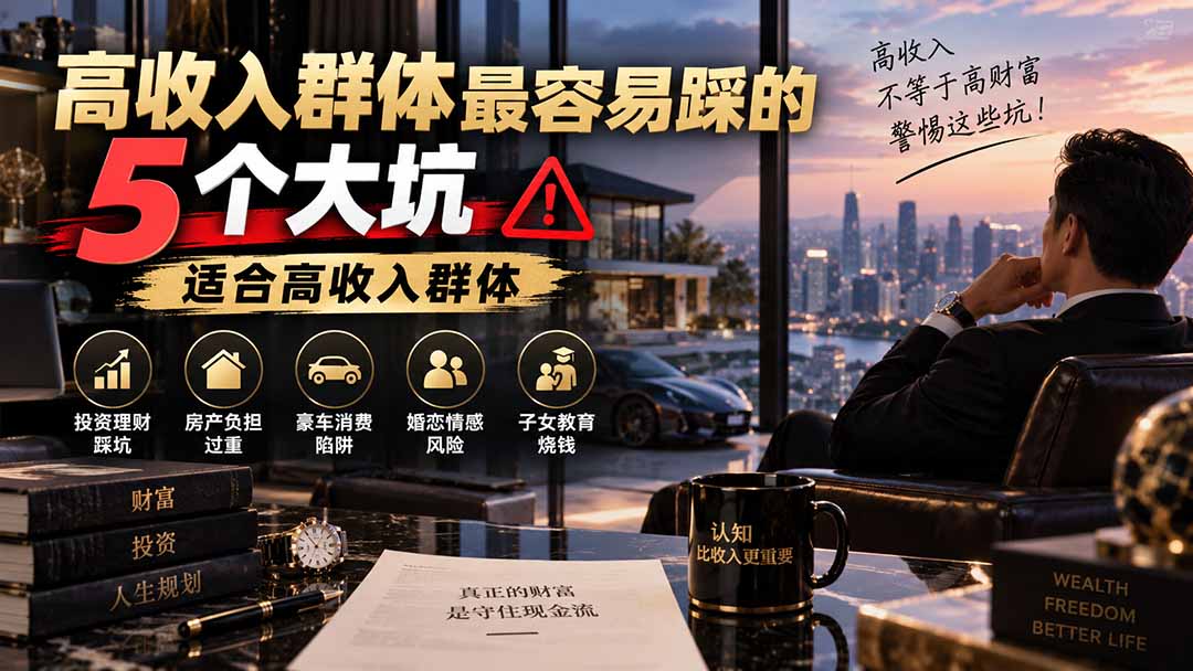 付费文章：高收入群体最容易踩的5个大坑，适合高收入群体|一人科技OPC聚合软件