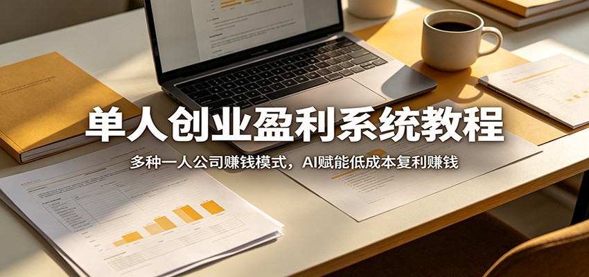 单人创业盈利系统教程：多种一人公司赚钱模式，AI赋能低成本复利赚钱|一人科技公司导航