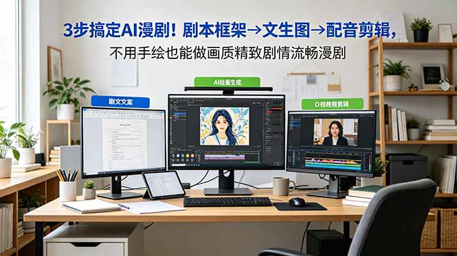 3步搞定AI漫剧！剧本框架→文生图→配音剪辑，不用手绘也能做画质精致剧情流畅漫剧|一人科技公司导航