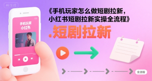 手机玩家怎么做短剧拉新，小红书短剧拉新实操全流程|HOOK协议网