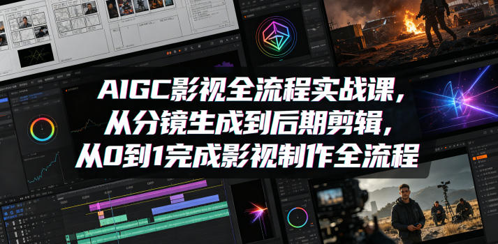 AIGC影视全流程实战课，从分镜生成到后期剪辑，从0到1完成影视制作全流程|一人科技公司导航