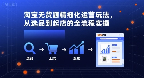 淘宝无货源精细化运营玩法，从选品到起店的全流程实操|HOOK协议网