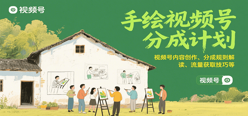 手绘视频号分成计划：视频号内容创作、分成规则解读、流量获取技巧等|HOOK协议网