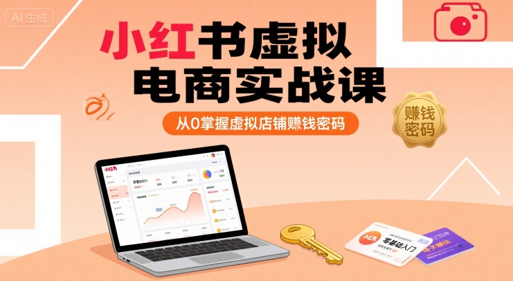 小红书虚拟电商实战课，从0掌握虚拟店铺賺钱密码|HOOK协议网