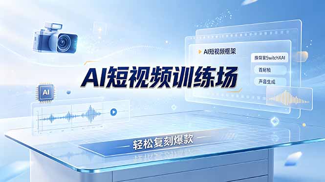 老陈AI短视频训练场：AI短视频框架+换背景SwitchXAI+首尾帧+声音生成，轻松复刻爆款|一人科技OPC聚合软件