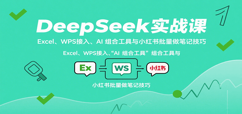 DeepSeek实战课：Excel、WPS接入、AI 组合工具与小红书批量做笔记技巧|HOOK协议网