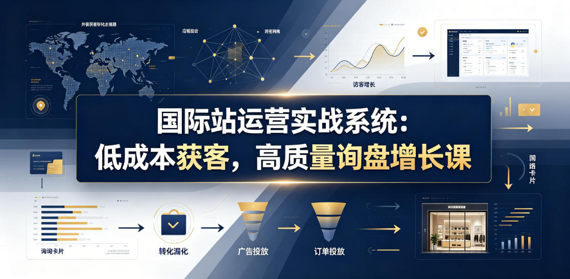 国际站运营实战系统：低成本获客，高质量询盘增长课(更新26年)|一人科技公司导航