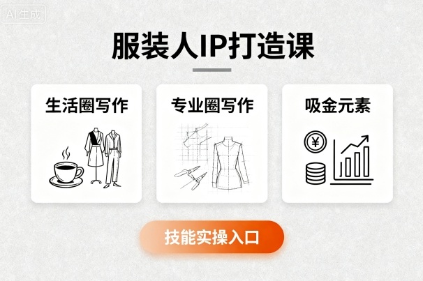 服装人IP打造课，文案创富+生活圈写作+专业圈写作+服装人专属+吸金元素+技能实操|HOOK协议网