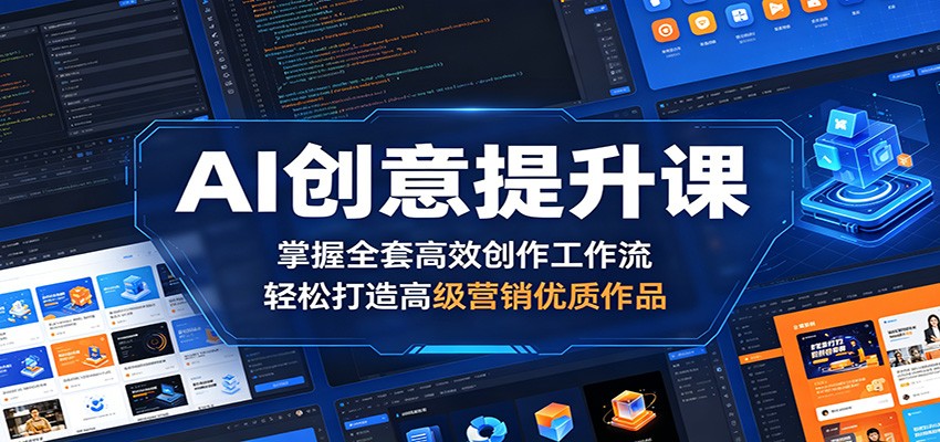 AI创意提升课：掌握全套高效创作工作流，轻松打造高级营销优质作品|一人科技公司导航