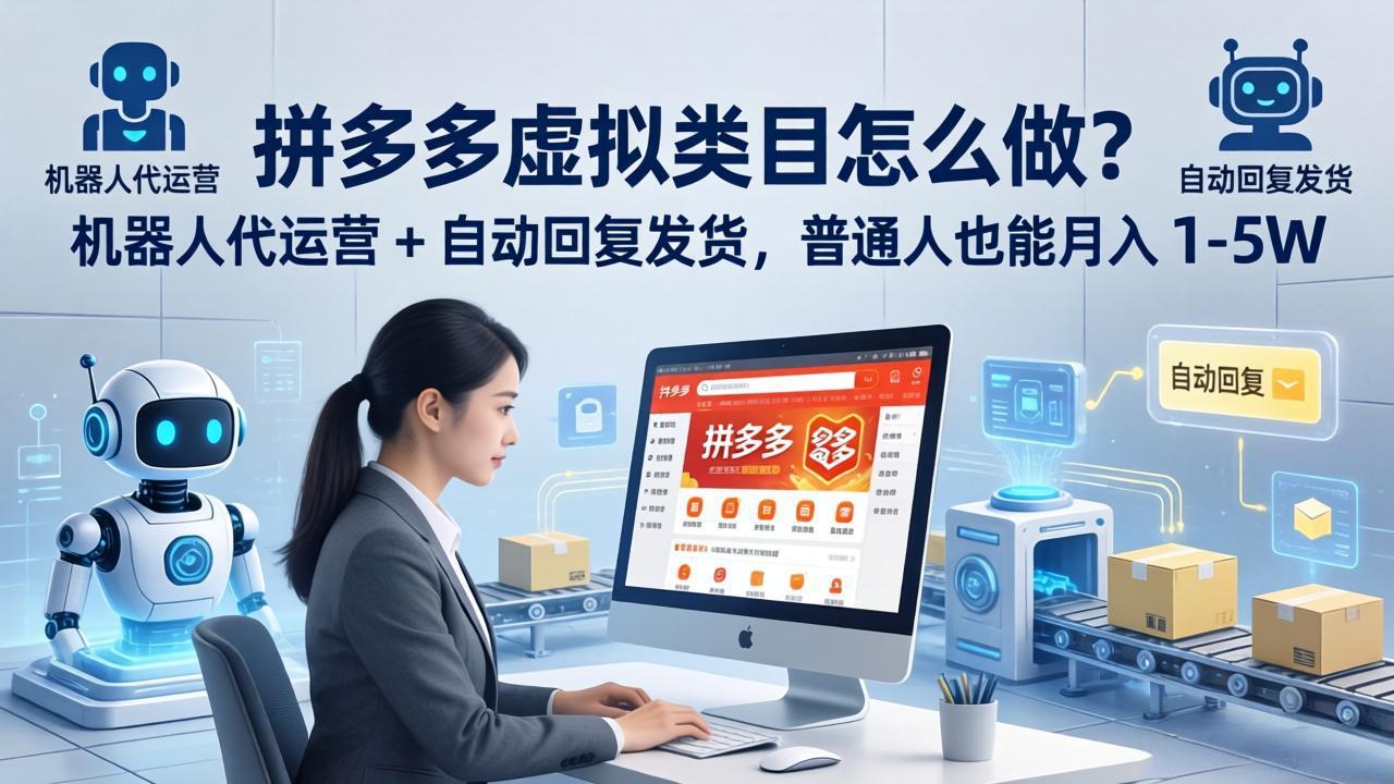 拼多多虚拟类目怎么做？机器人代运营 + 自动回复发货，普通人也能月入 1-5W|协议软件打粉软件
