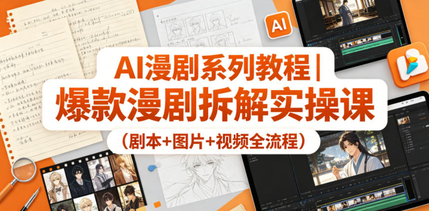 AI漫剧系列教程｜爆款漫剧拆解实操课(剧本+图片+视频全流程)|一人科技公司导航