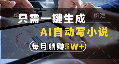 只需一键生成，AI全自动写小说，可一键生成120w字，每月躺着收益过1w+【揭秘】|HOOK协议网