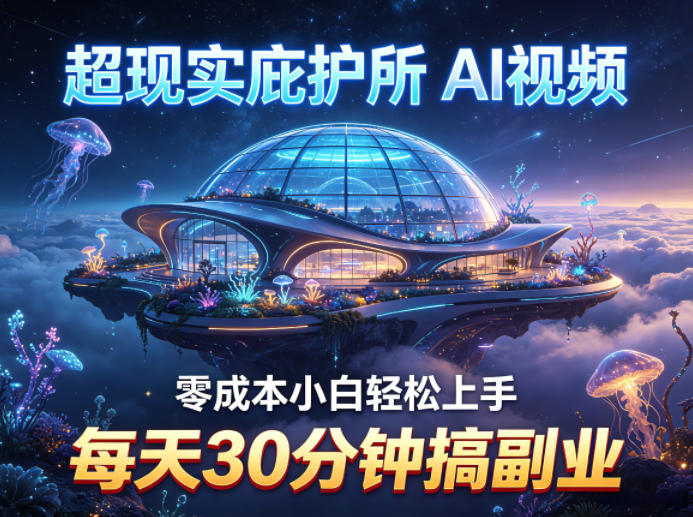 超现实庇护所AI视频项目拆解，零成本小白轻松上手，每天30分钟搞副业|协议软件打粉软件