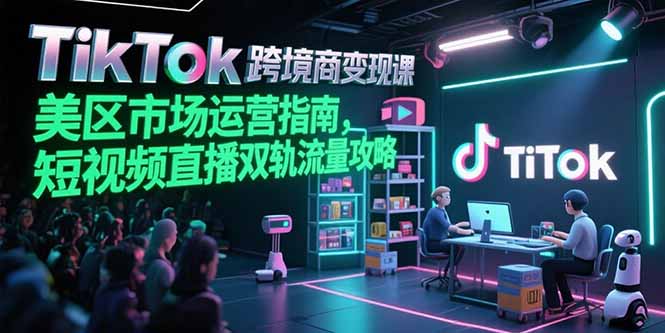 TikTok跨境电商变现课，美区市场运营指南，短视频直播双轨流量攻略|HOOK协议网