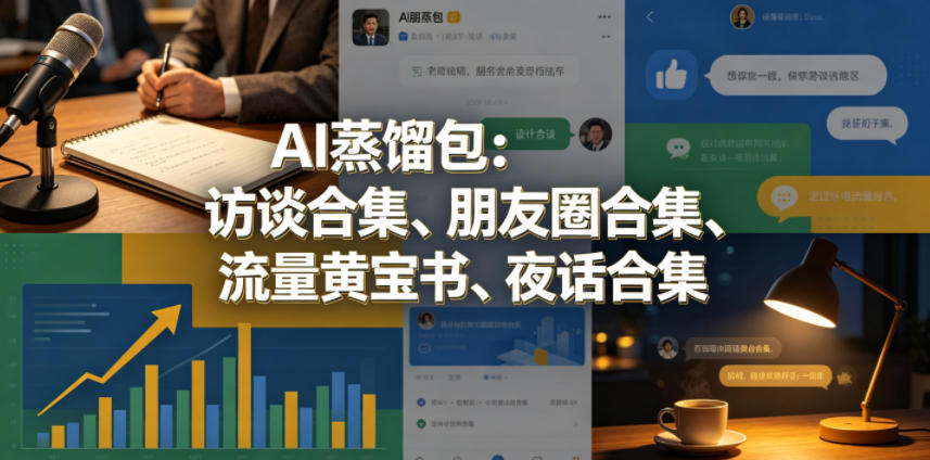 AI蒸馏包：访谈合集、朋友圈合集、流量黄宝书、夜话合集【文档】|一人科技公司导航