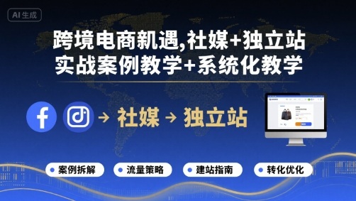 跨境电商新机遇，社媒+独立站，实战案例教学+系统化教学|HOOK协议网