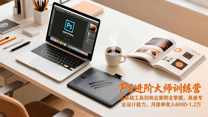 PS进阶大师训练营，从基础工具到商业案例全掌握，具备专业设计能力，月接单收入6000-1.2万|HOOK协议网