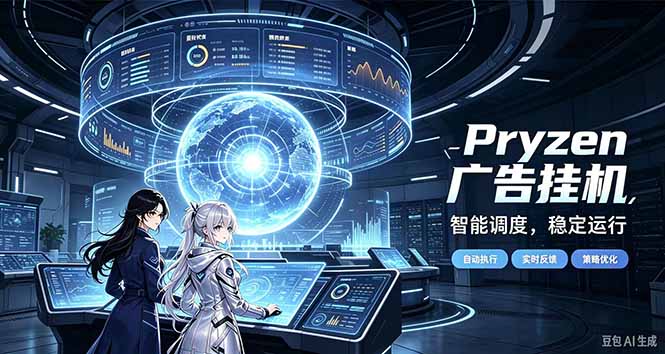 Pryzen广告全自动挂机给自己一个交代，门槛低，零基础小白也可以快速上手|一人科技OPC聚合软件