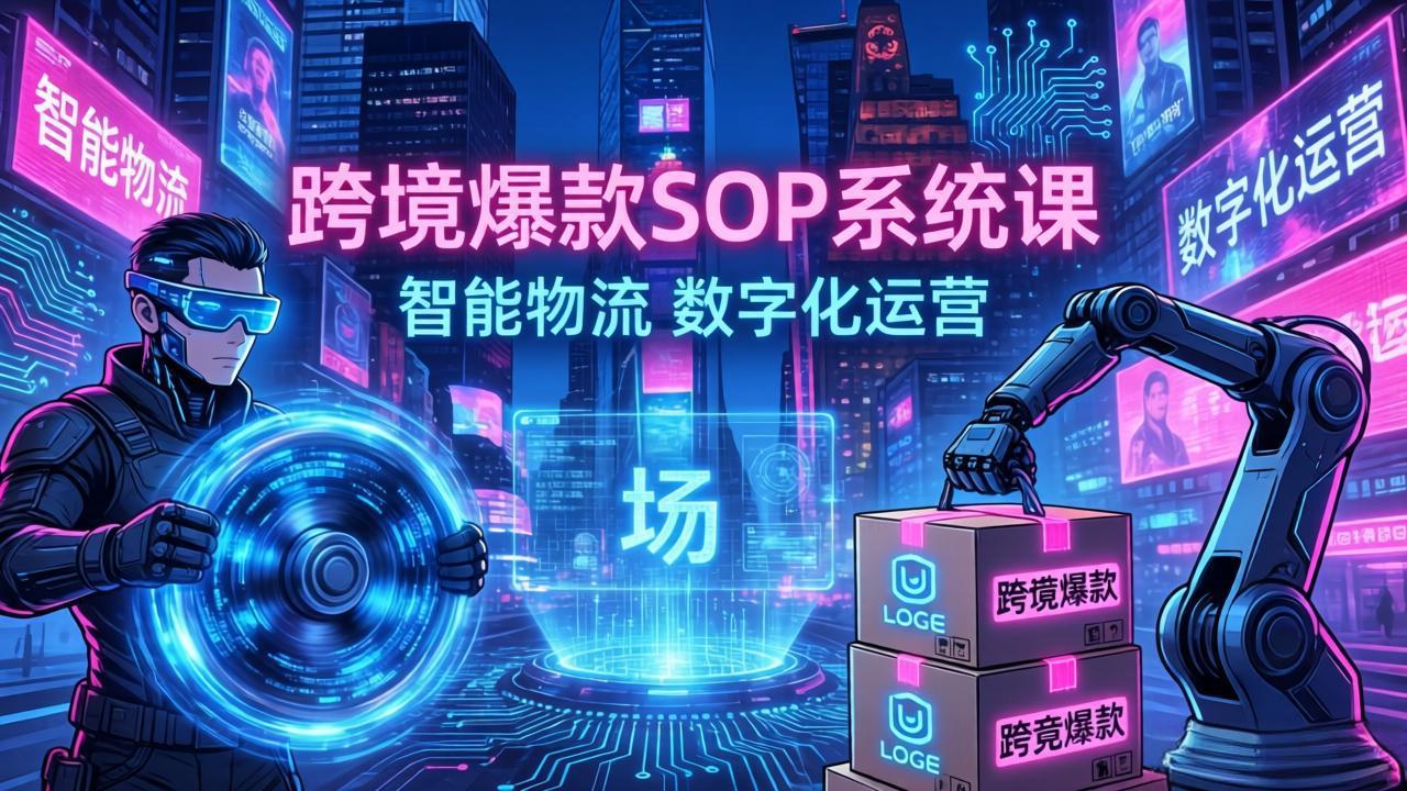 跨境爆款SOP系统课，“内容飞轮+精准投放+AI自动化”为核心，拆解“人×货×场”黄金公式|协议软件打粉软件