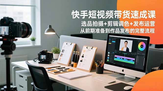 快手短视频带货速成课，选品拍摄+剪辑调色+发布运营，从前期准备到作品发布的完整流程|HOOK协议网