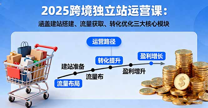 2025跨境独立站运营课：涵盖建站搭建、流量获取、转化优化三大核心模块|HOOK协议网
