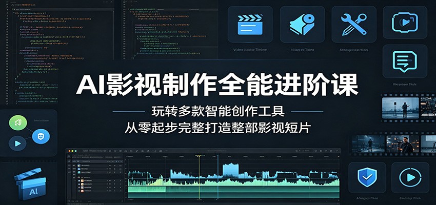 AI影视制作全能进阶课：玩转多款智能创作工具，从零起步完整打造整部影视短片|一人科技公司导航