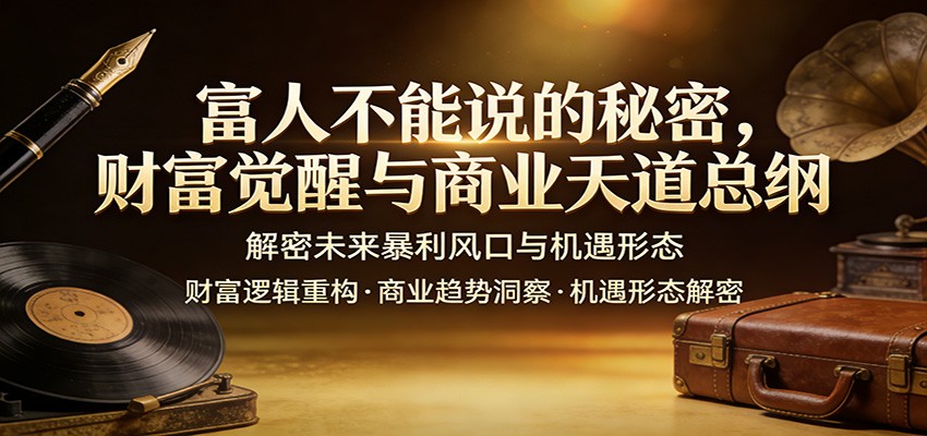 富人不能说的秘密，财富觉醒与商业天道总纲，解密未来暴利风口与机遇形态|协议软件打粉软件