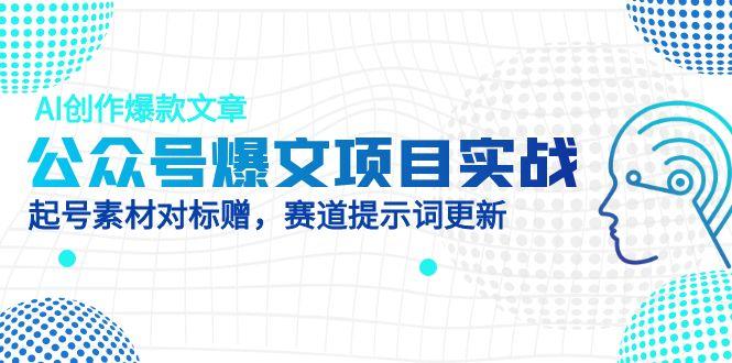 公众号爆文项目实战，AI创作爆款文章，起号素材对标赠(附赛道AI提示词|HOOK协议网