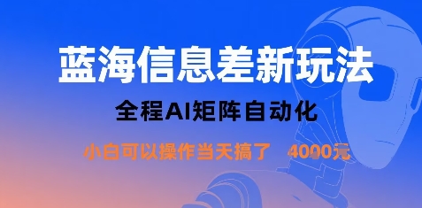蓝海信息差新玩法，全程AI矩阵自动化小白可以操作当天搞了1k+|HOOK协议网