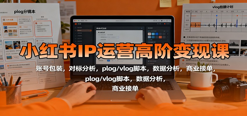 小红书IP运营高阶变现课：账号包装，对标分析，plog/vlog脚本，数据分析，商业接单|HOOK协议网