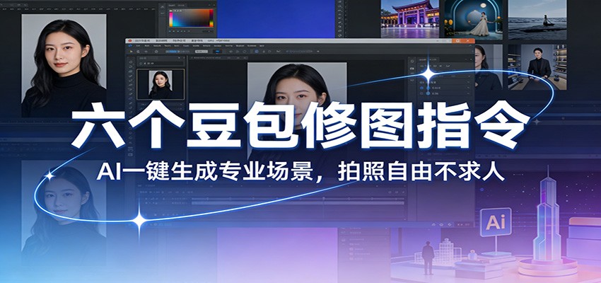 六个豆包修图指令：AI 一键生成专业场景，拍照自由不求人|协议软件打粉软件