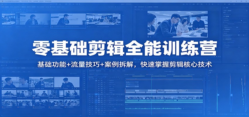 零基础剪辑全能训练营：基础功能+流量技巧+案例拆解，快速掌握剪辑核心技术|协议软件打粉软件