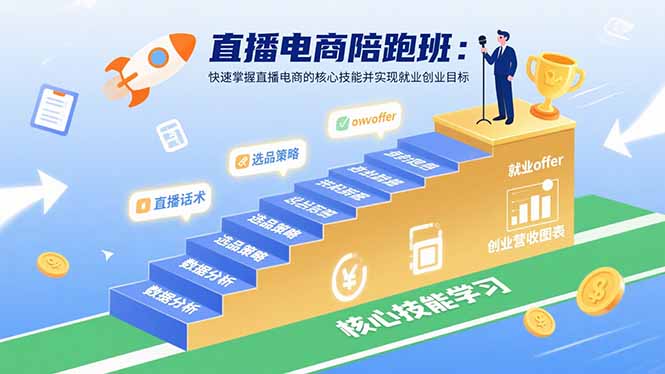 直播电商陪跑班：快速掌握直播电商的核心技能并实现就业/创业目标|HOOK协议网