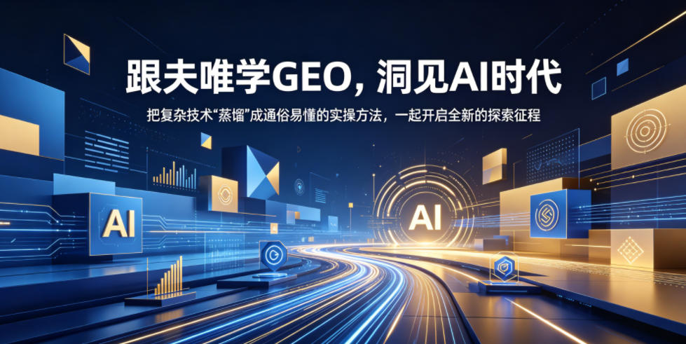 跟夫唯学GEO，洞见AI时代，把复杂技术“蒸馏”成通俗易懂的实操方法，一起开启全新的探索征程|一人科技公司导航