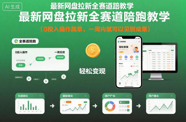 最新网盘拉新全赛道陪跑教学，0投入操作简单，一周内就可以见到成果|HOOK协议网