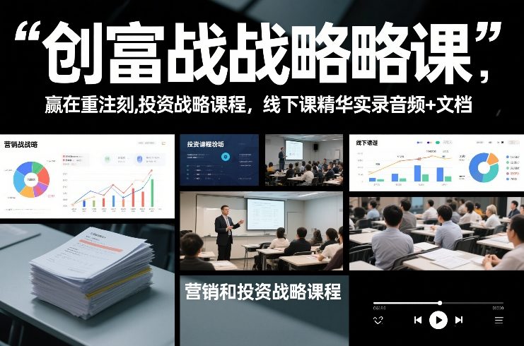 创富战略课，赢在重注时刻，营销和投资战略课程，线下课精华实录音频+文档|HOOK协议网