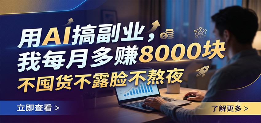 用AI搞副业，我每月多赚8000块，不囤货不露脸不熬夜|一人科技OPC聚合软件