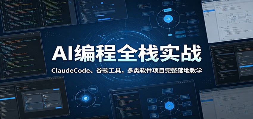 AI编程全栈实战：ClaudeCode、谷歌工具，多类软件项目完整落地教学|一人科技公司导航