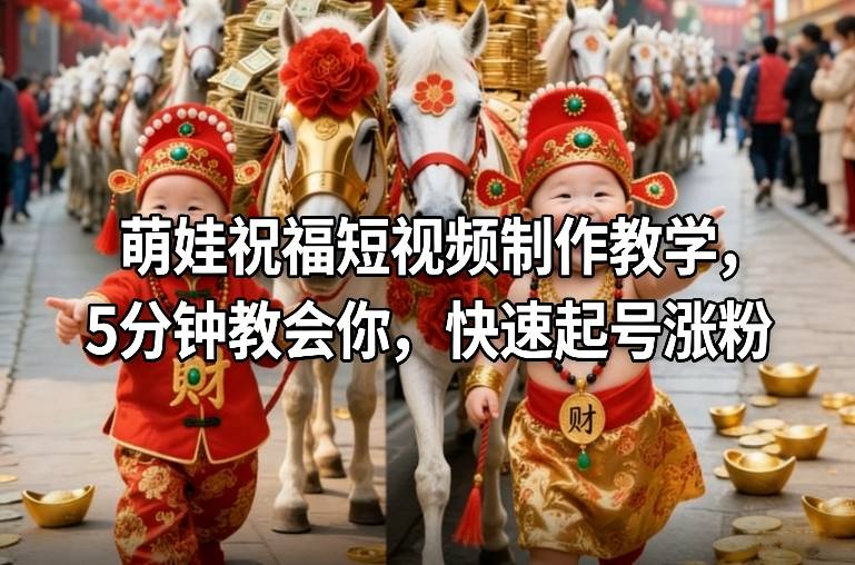 萌娃祝福短视频制作教学，5分钟教会你，快速起号涨粉|HOOK协议网