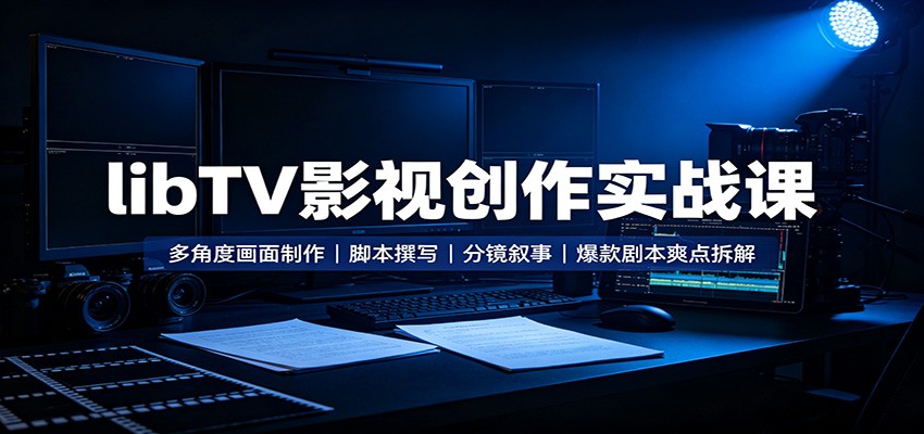 libTV影视创作实战课：多角度画面制作，脚本撰写，分镜叙事，爆款剧本爽点拆解|一人科技OPC聚合软件