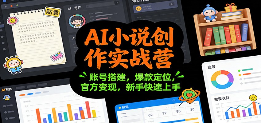 AI小说创作实战营：账号搭建，爆款定位，官方变现，新手快速上手|HOOK协议网