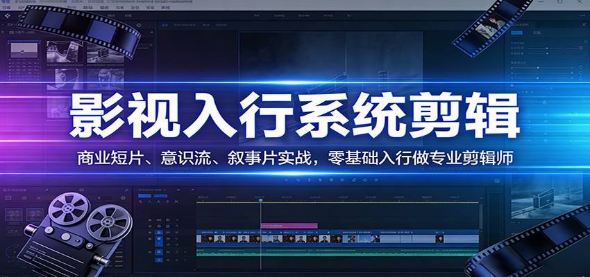 影视系统剪辑，商业短片、意识流、叙事片实战，零基础入行做专业剪辑师|协议软件打粉软件
