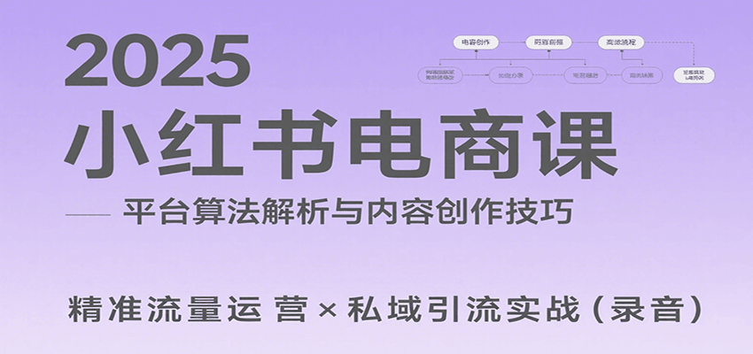 2025小红书电商课：解析算法，创作高转化内容，助力卖家获取流量实现变现(录音)|HOOK协议网