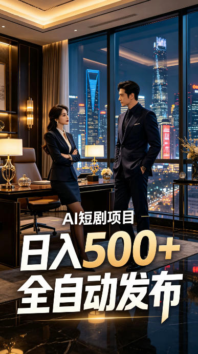 快手AI短剧自动发布，矩阵批量运营变现，轻资产副业项目，日入500+【揭秘】|一人科技OPC聚合软件