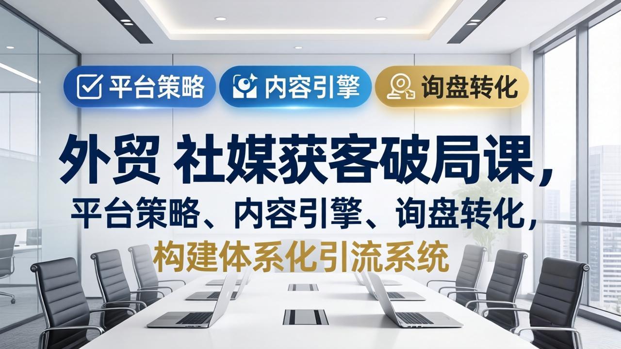 外贸 社媒获客破局课，平台策略、内容引擎、询盘转化，构建体系化引流系统(更新26年3月|协议软件打粉软件