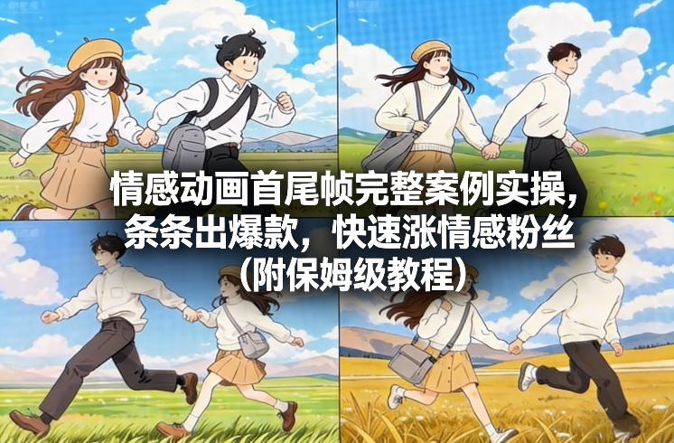 情感动画首尾帧完整案例实操，条条出爆款，快速涨情感粉丝(附保姆级教程)|HOOK协议网