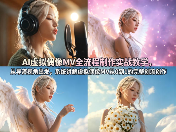 AI虚拟偶像MV全流程制作实战教学，从导演视角出发，系统讲解虚拟偶像MV从0到1的完整创作流程|协议软件打粉软件