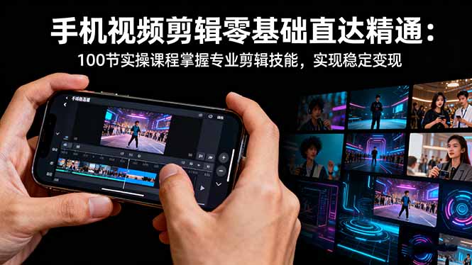 手机视频剪辑零基础直达精通：100节实操课程掌握专业剪辑技能，实现稳...|HOOK协议网