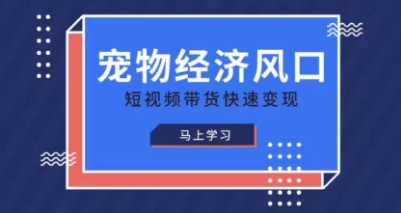 宠物赛道快速变现精品课，宠物经济风口，短视频带货快速变现|HOOK协议网