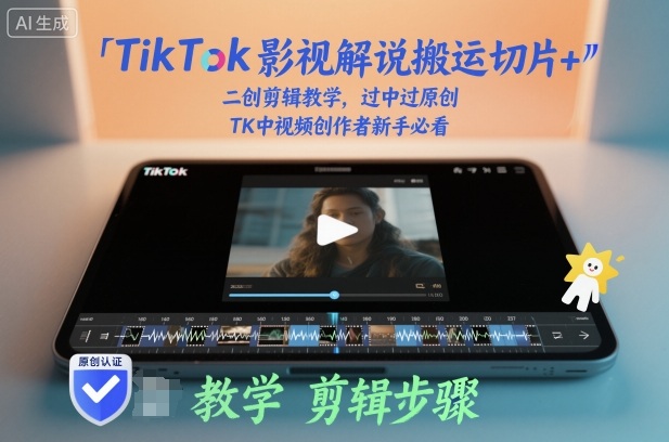 TikTok影视解说搬运切片+二创剪辑教学，过中过原创，TK中视频创作者新手必看|HOOK协议网